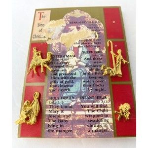 Vintage Gold Tone The Story of Christmas Pins